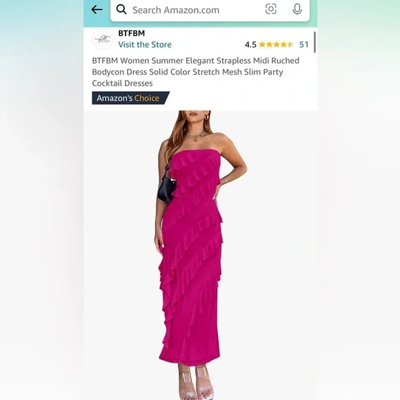 Amazon | Dresses | Amazon Hot Pink Body Con Dress M Worn Once To Wedding  Perfect For Summer | Poshmark